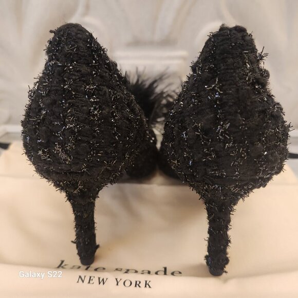 Kate Spade Black "Marabou" Heels. NIB. Size Various - Picture 7 of 14